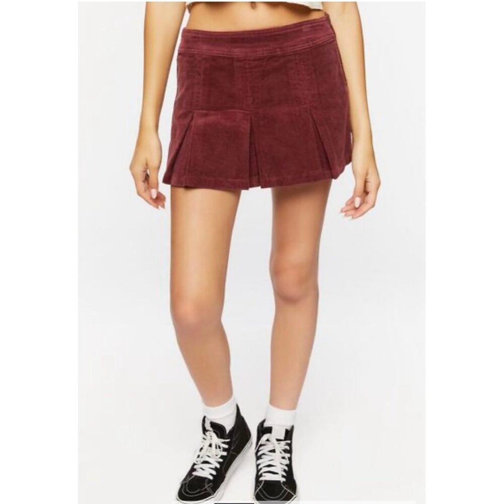Nwt pleated corduroy mini skirt
